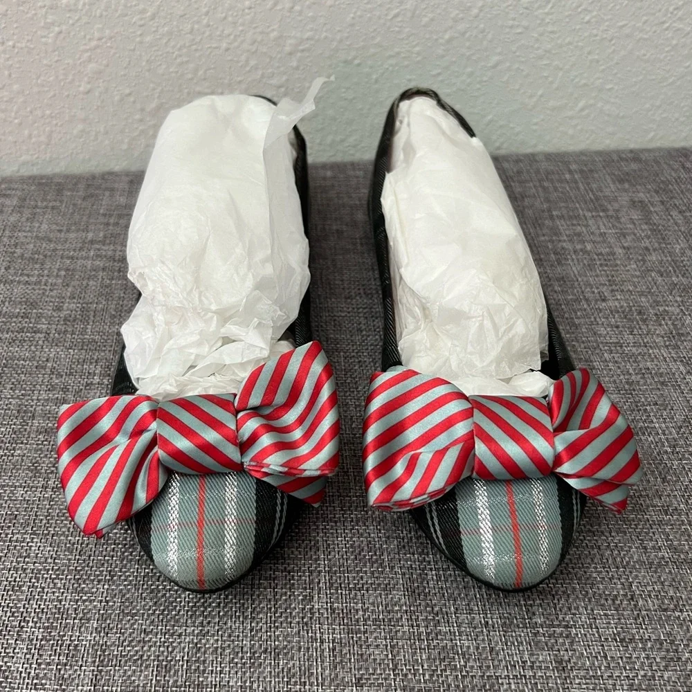 EUC Coach Cambria Plaid Bow Ballet Flats 6 - Picture 3 of 7